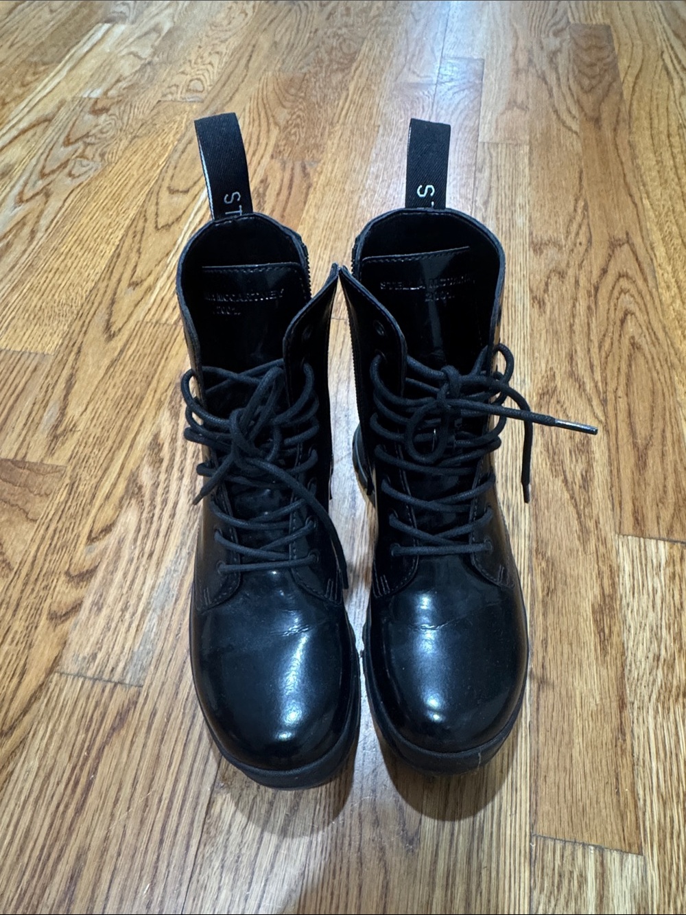 Stella McCartney Black Lace-Up Combat Boots